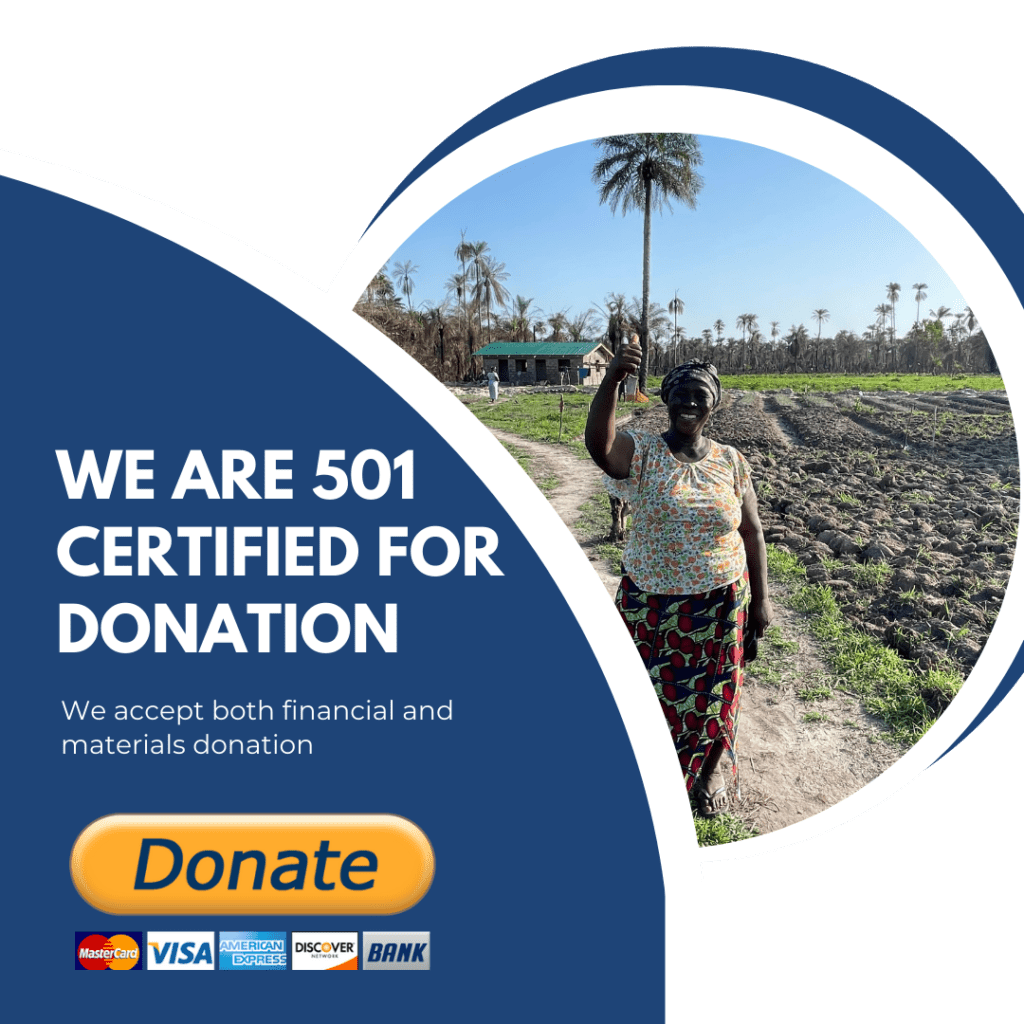 A woman walking through the dirt with a palm tree.